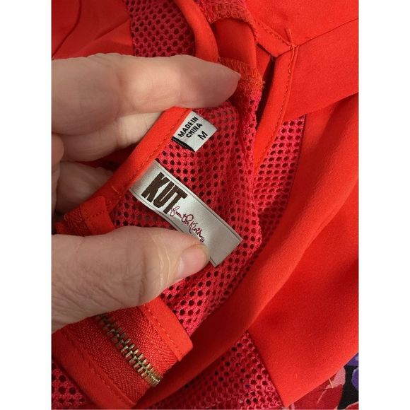 NEW KUT From The Kloth Orange Top Zipper Back Size M 🌸🍒 - Picture 9 of 11